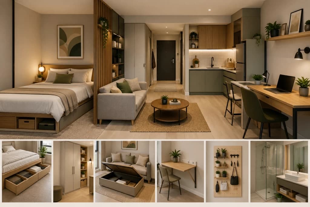 How to Design a Studio Apartment Efficiently | Space-Saving Ideas