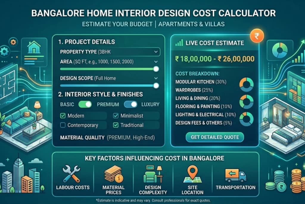 Interior Design Cost Calculator for Bangalore Homes