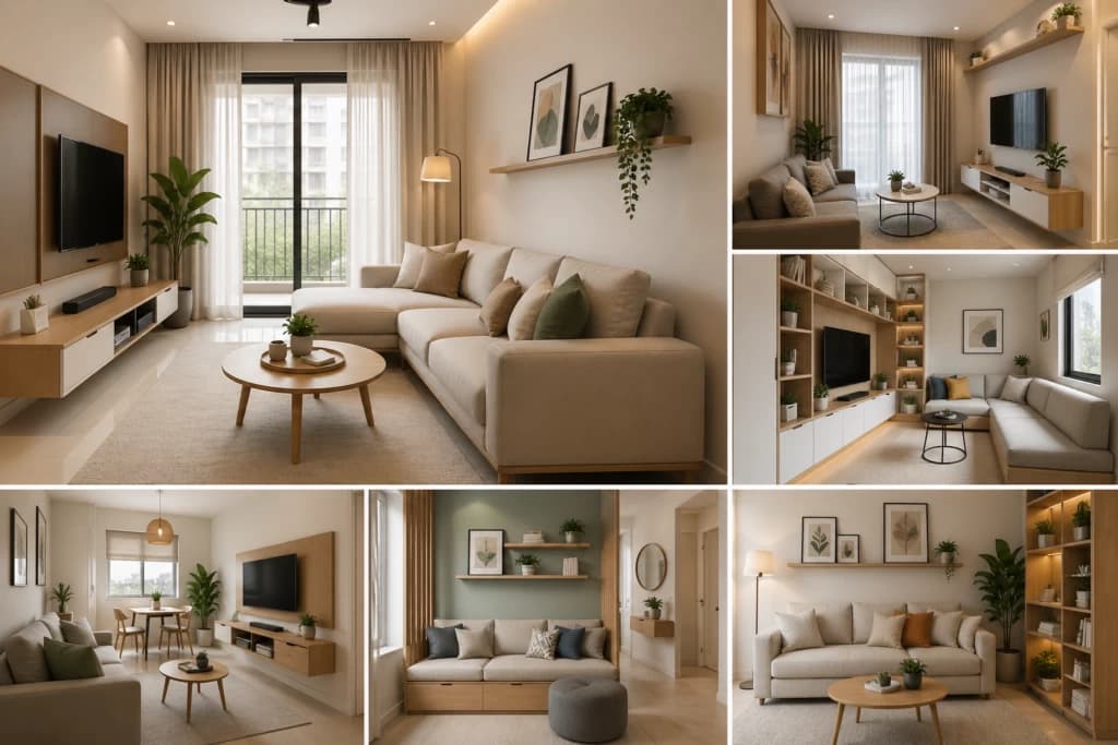 Living Room Interior Design Ideas for Small Apartments | Space-Saving Tips