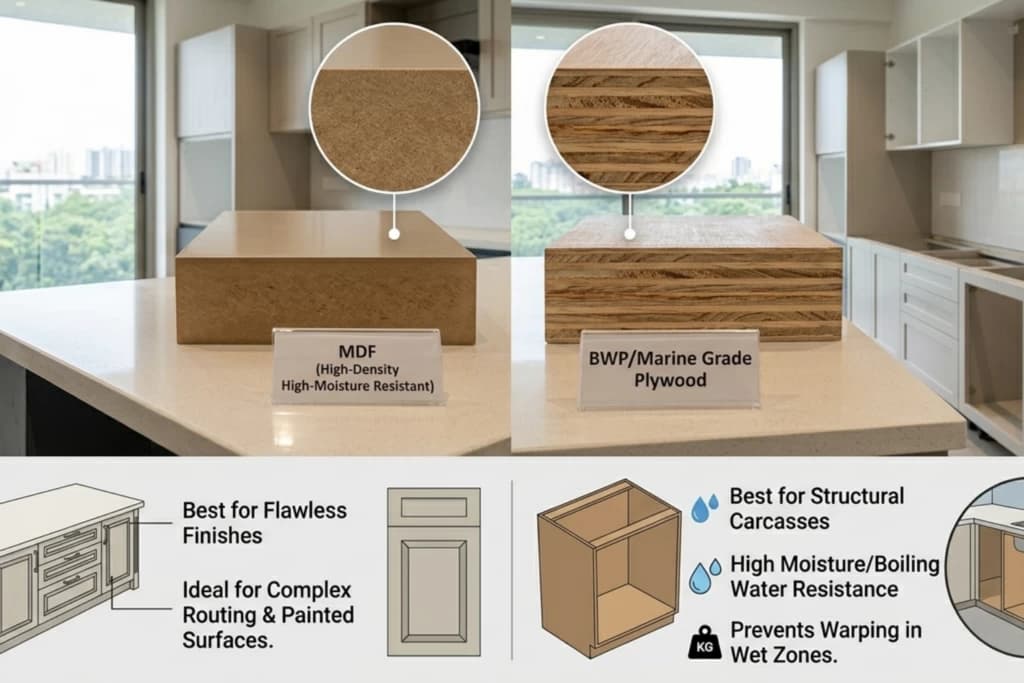 MDF vs Plywood for Modular Kitchens
