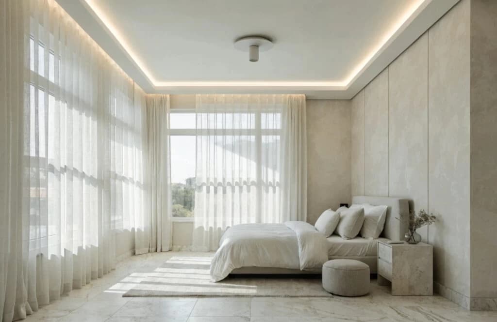 Small Bedroom Ceiling & Lighting Combinations