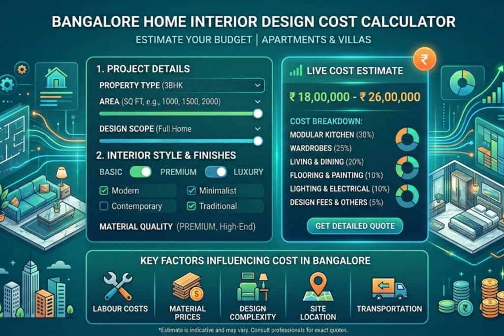 Interior Design Cost Calculator for Bangalore Homes